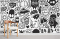 Doodle Aliens Wallpaper Mural