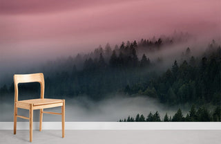 Pink Misty Forest Wallpaper Mural