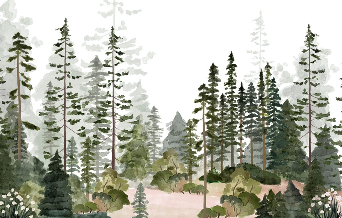 Watercolour Forest Wallpaper Mural