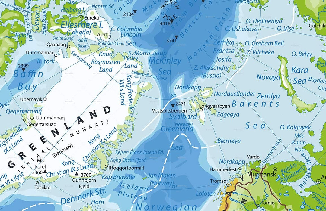 Blue Ocean Adventure Map Mural Wallpaper: Scandinavian Nautical Style Décor