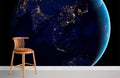 Asia & Australia at Night Wallpaper Mural