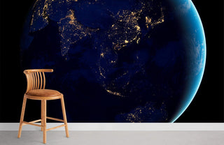Asia & Australia at Night Wallpaper Mural