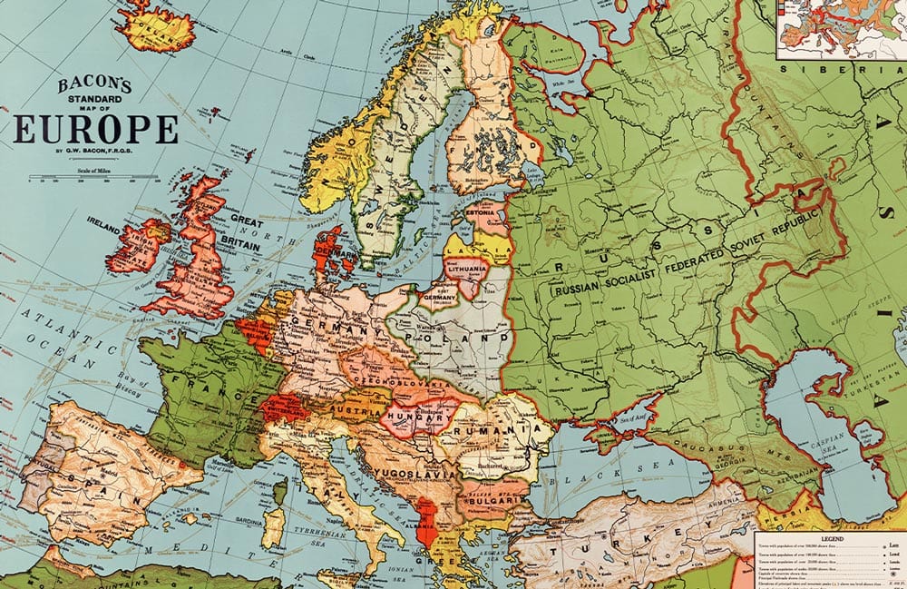 Wallpaper Europe Map Vintage European Map Mural Wallpaper Antique