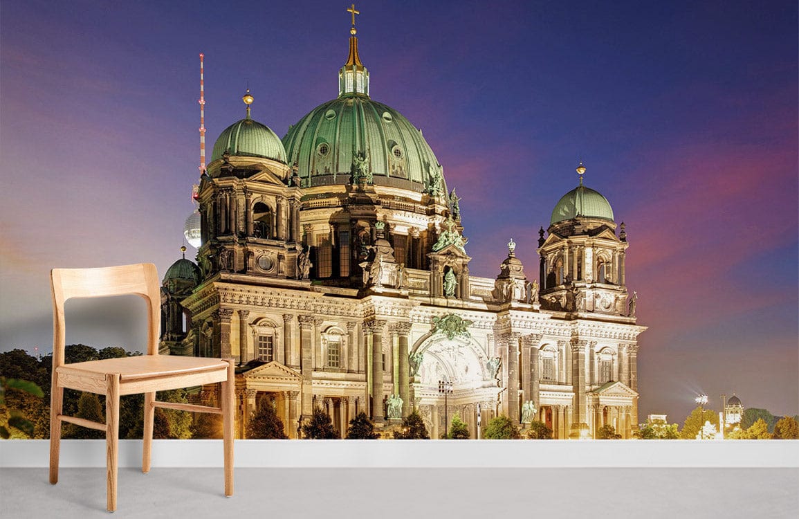 berlin palace in evening wallpaper 