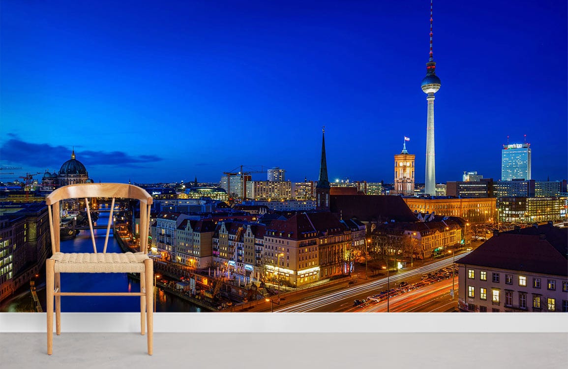 tall  berlin tower in evening wallpaper