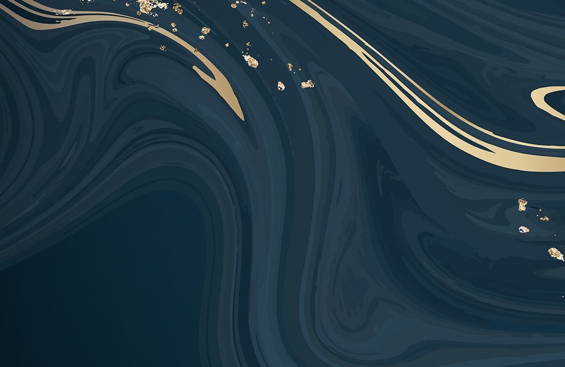Elegant Dark Teal and Gold Marble Swirl Mural Wallpaper Design