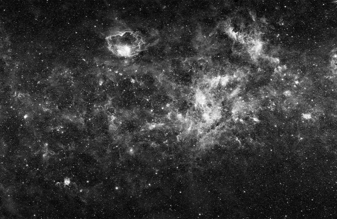 Cosmic Galaxy Black and White Nebula Mural Wallpaper - Astronomical Style Decor