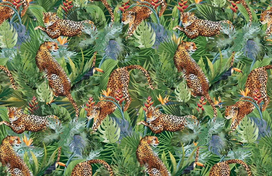 Cheetah Forest Wallpaper Mural