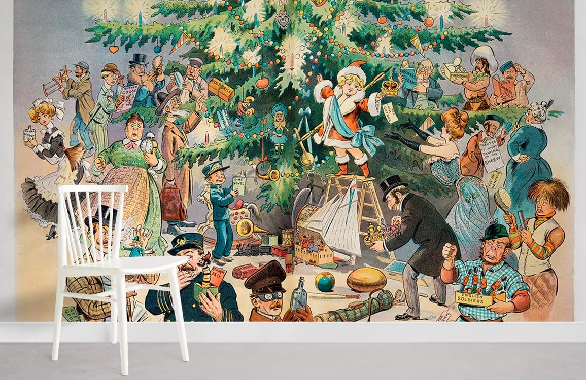 Christmas Tree Wallpaper Mural Room