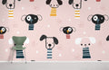 Cute Dog Pattern Wallpaper Mural