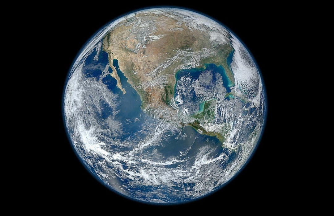 Blue Earth Space View Mural Wallpaper - Cosmic Planet Art Décor