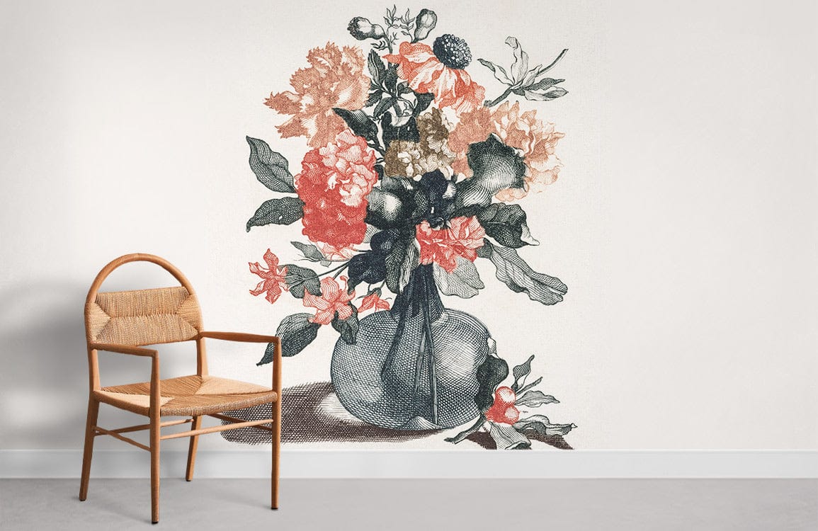 Flowers in Vase Wallpaper Mural Room