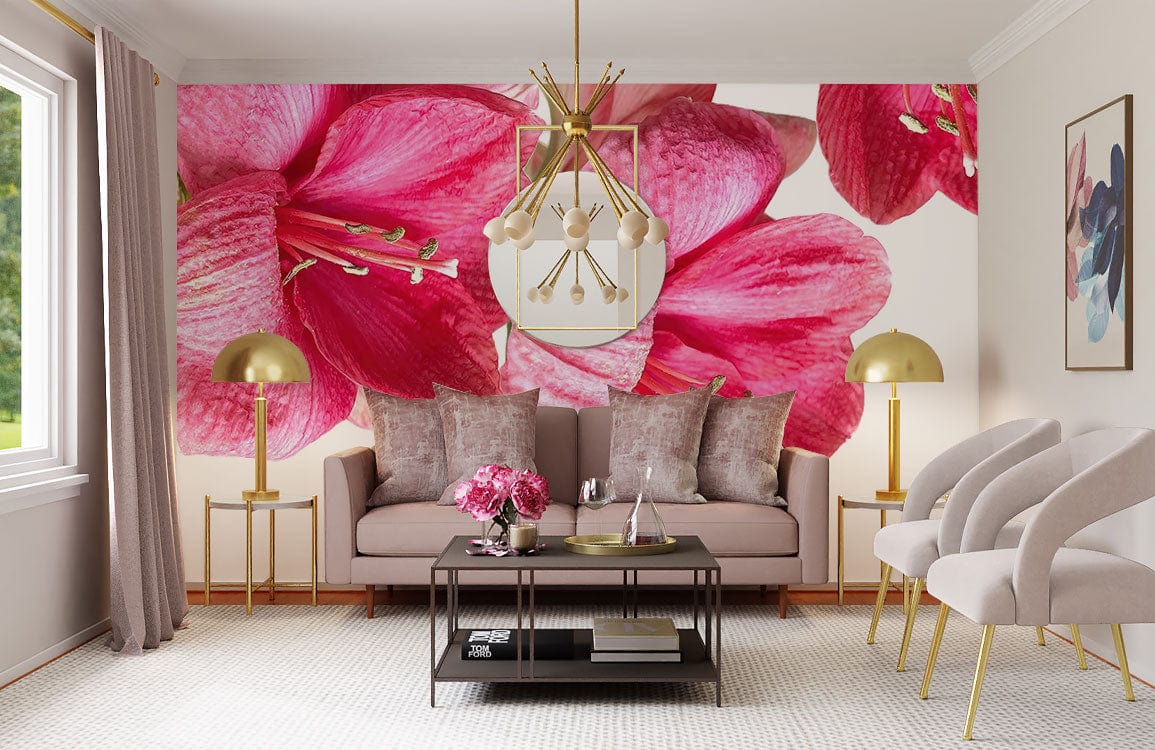 pink flower wallpaper mural living room decoration