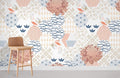Japanese Geometric Flowers Wallpaper Mural