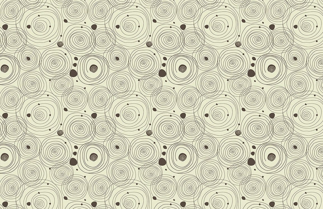 Retro Beige Geometric Circular Pattern Wallpaper for Modern Interiors