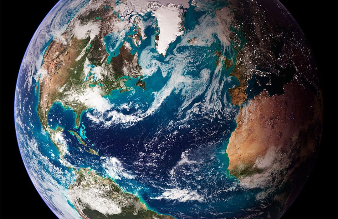 Stunning Earth View Mural Wallpaper: Vibrant Blue-Green Planet Decor