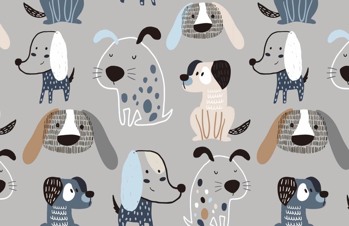 Bulldog & Sausage Dog Wallpaper Mural
