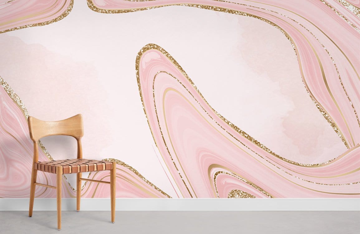 Pink Gold Marble Wallpaper Mural