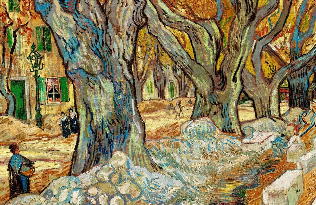 Autumn Avenue Artwork: Vibrant Impressionist Mural Wallpaper in Earthy Tones