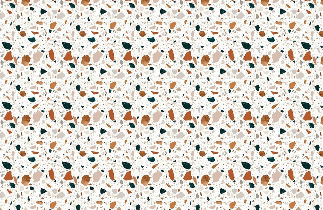 Terrazzo Pattern Wallpaper: Earthy Tones Abstract Design for Modern Interiors