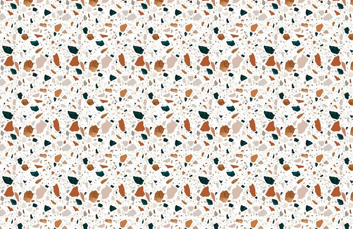 Terrazzo Pattern Wallpaper: Earthy Tones Abstract Design for Modern Interiors