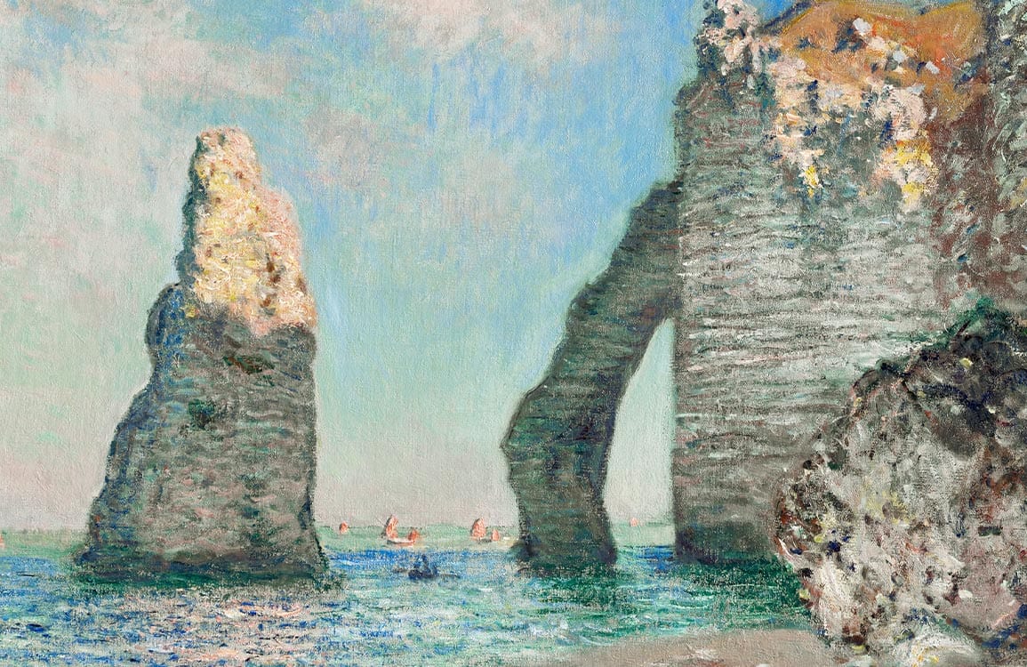 Coastal Impressionist Seascape Mural Wallpaper in Soft Pastel Tones