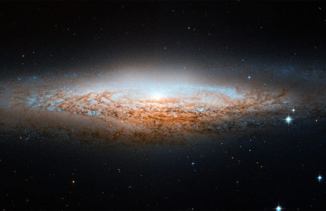 Cosmic Galaxy Dreamscape Mural Wallpaper - Celestial Blue and Amber Design