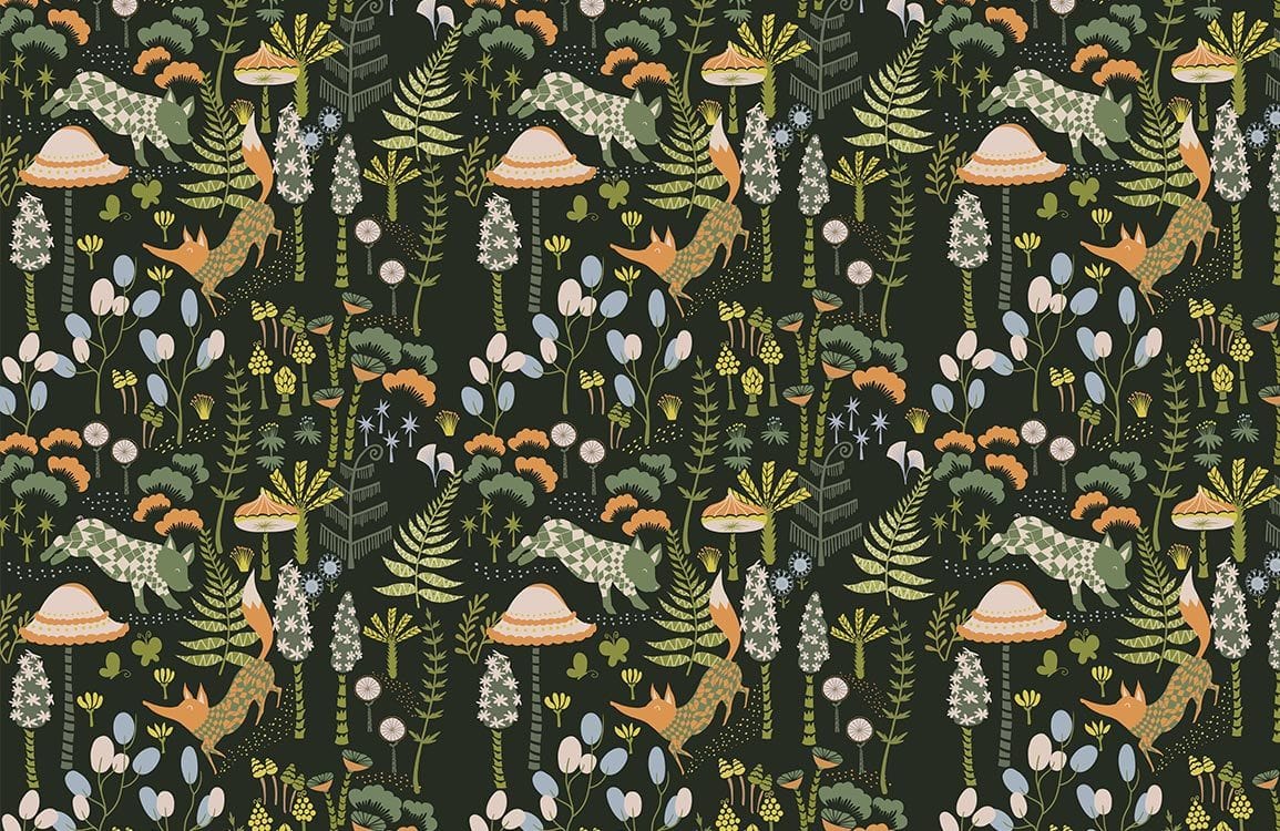Wandering Fox II Wallpaper Mural