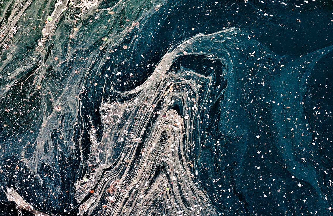 Deep Ocean Marble Swirl Abstract Teal Blue Mural Wallpaper Design