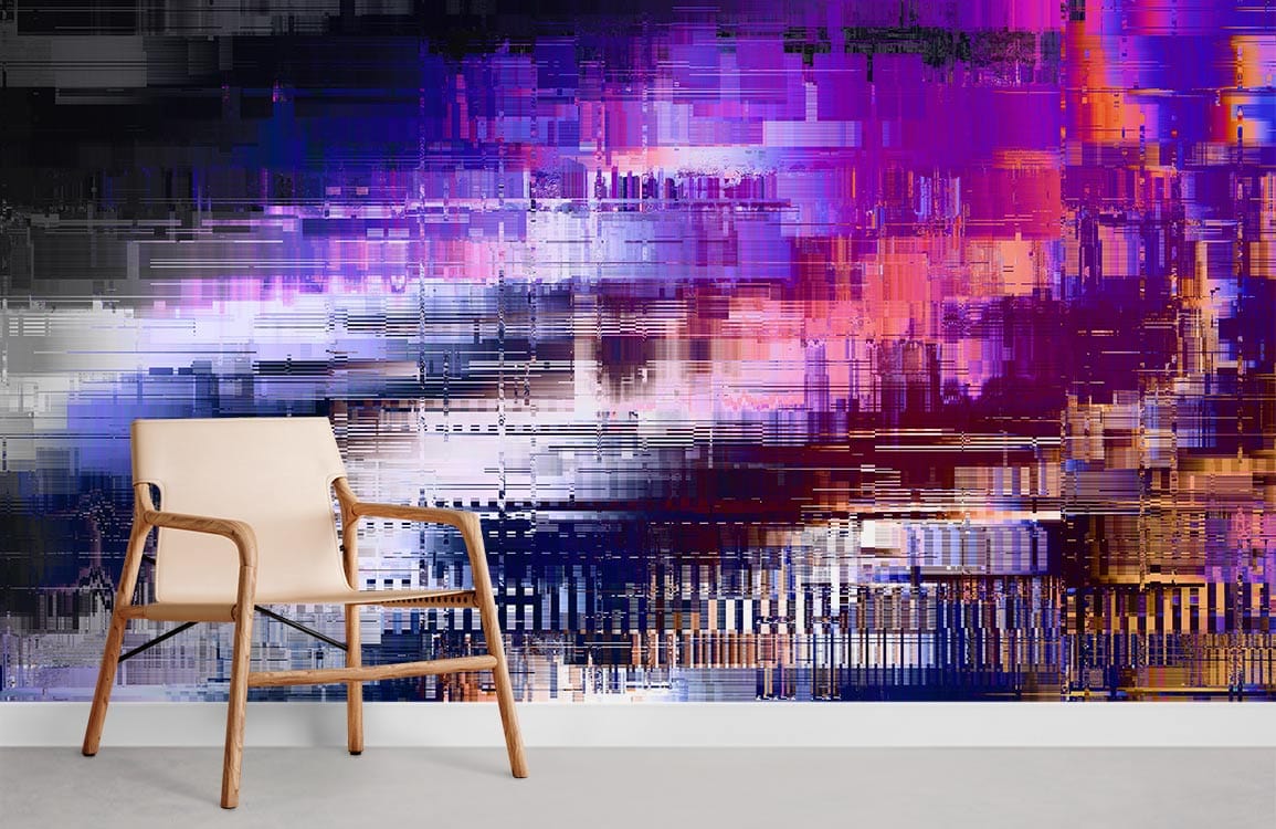 Abstract Colorful Codes Room Wallpaper Mural