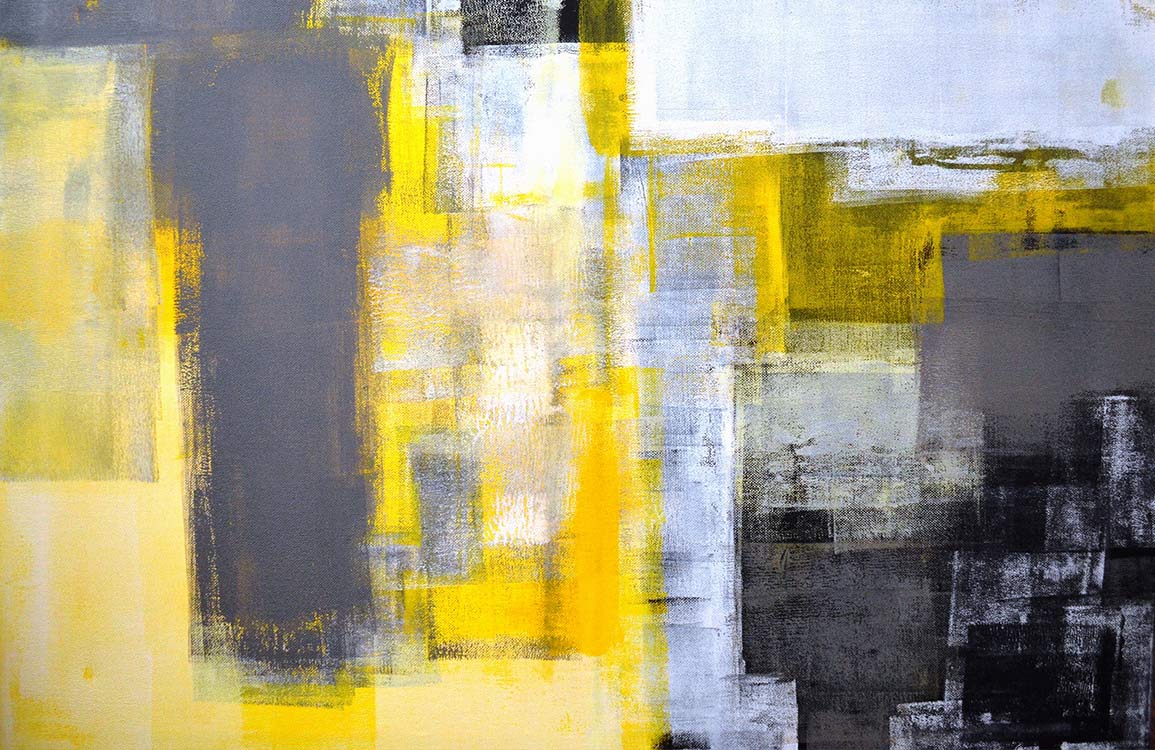 Abstract Yellow Grey Contemporary Art Mural Wallpaper for Modern Interiors