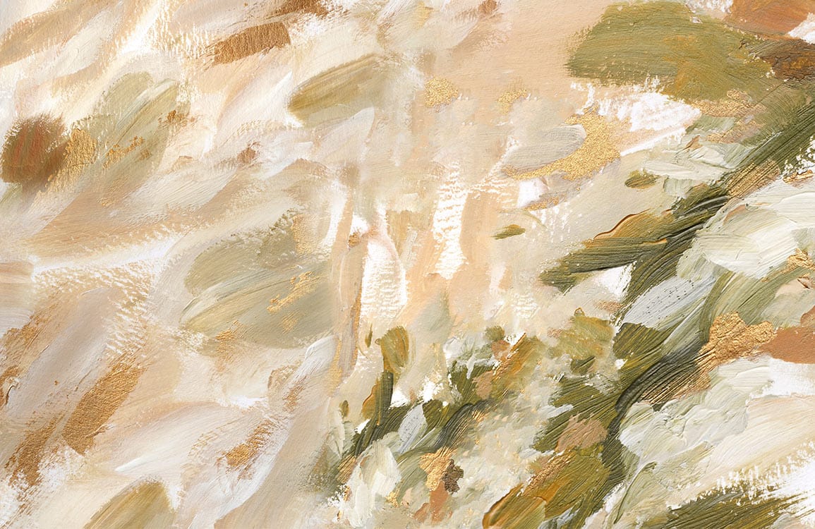 Abstract Brushstroke Beige and Olive Artistic Mural Wallpaper for Modern Interiors