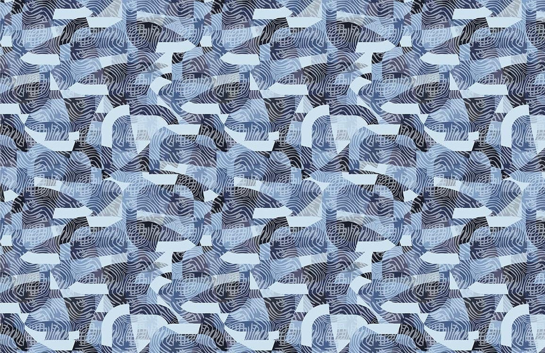 Abstract Blue Geometric Pattern Wallpaper - Modern Nautical Style Design