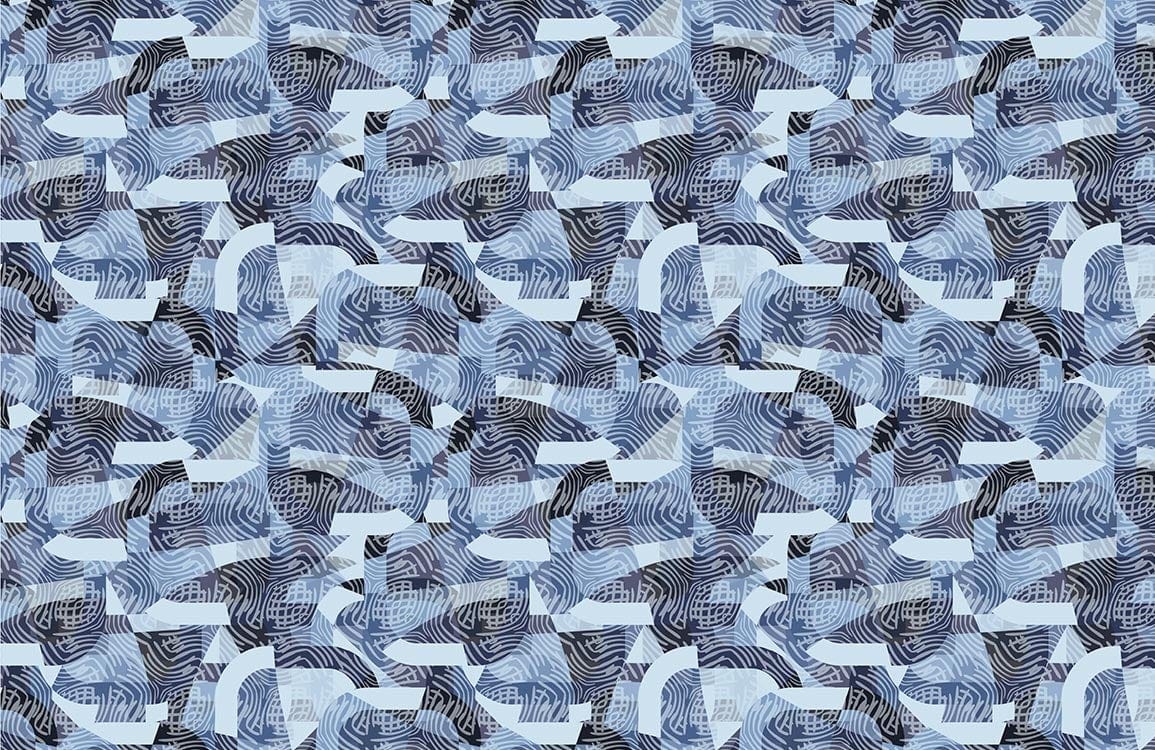 Abstract Blue Geometric Pattern Wallpaper - Modern Nautical Style Design