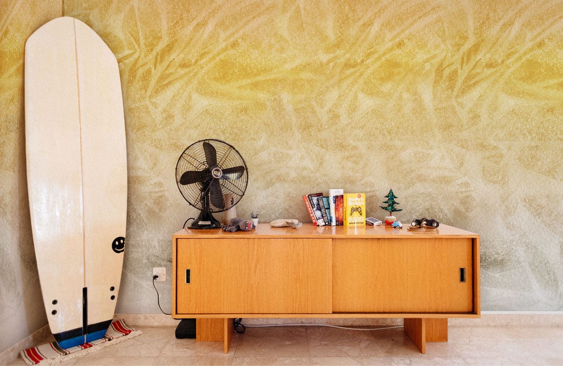 Abstract Watercolor Yellow Wallpaper Mural