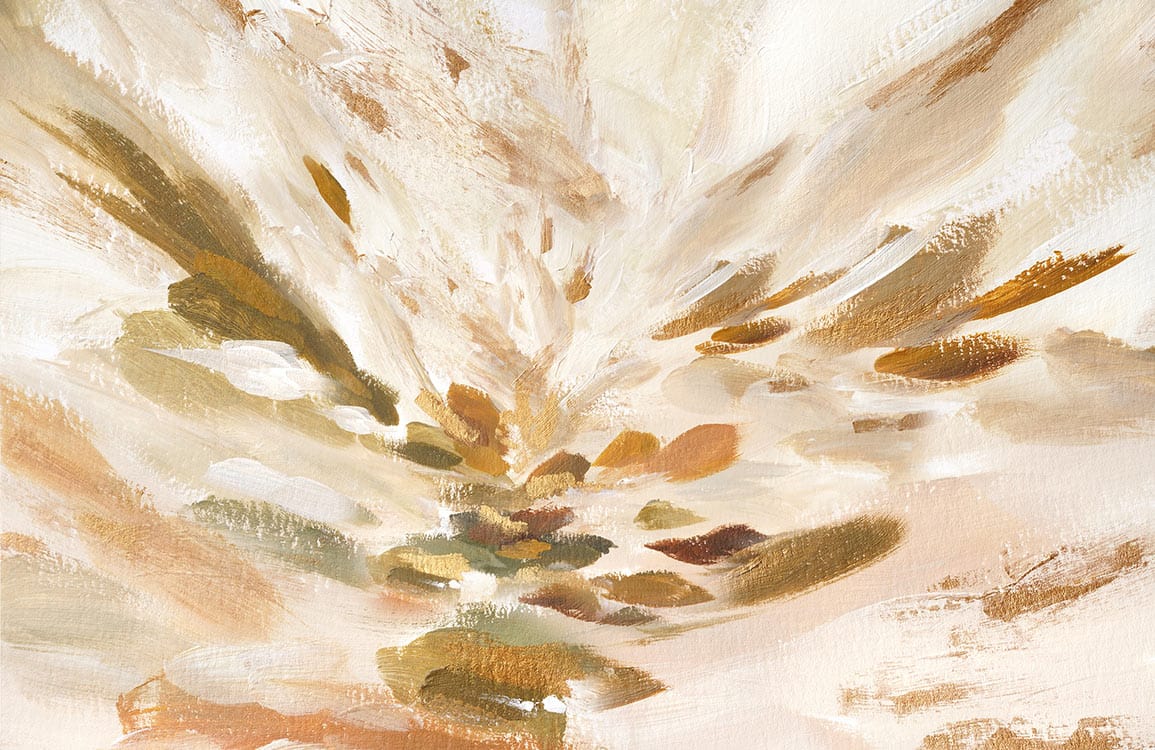 Abstract Earthy Tones Mural Wallpaper - Beige, Brown and Olive Brush Strokes