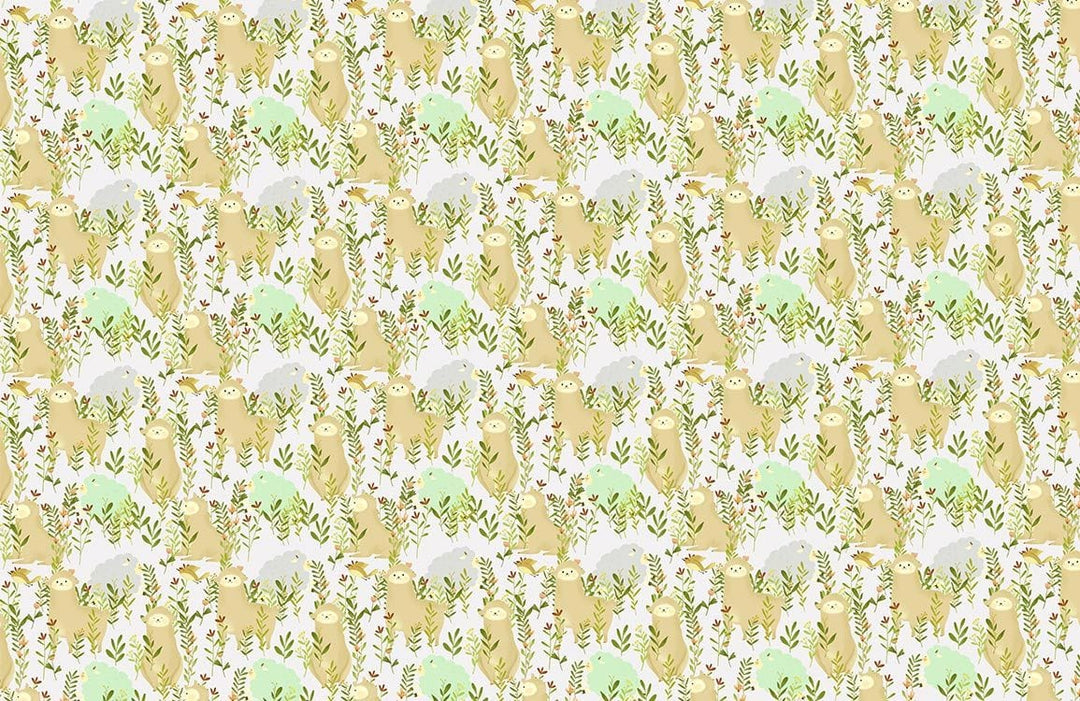 Pastel Woodland Animal Adventure Wallpaper - Playful Nature Kids Design