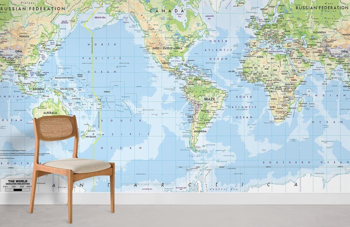 World Map Wallpaper Mural