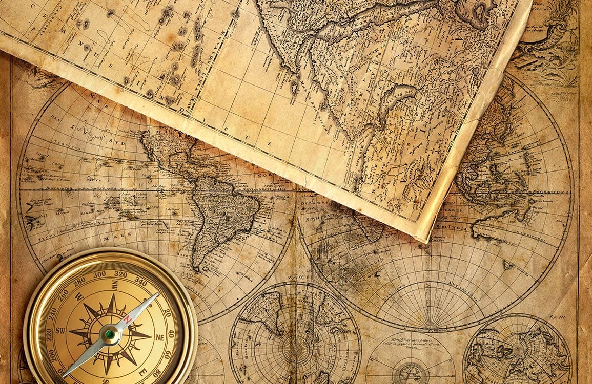 Vintage World Map Wallpaper Mural: Antique Style with Earthy Tones Décor