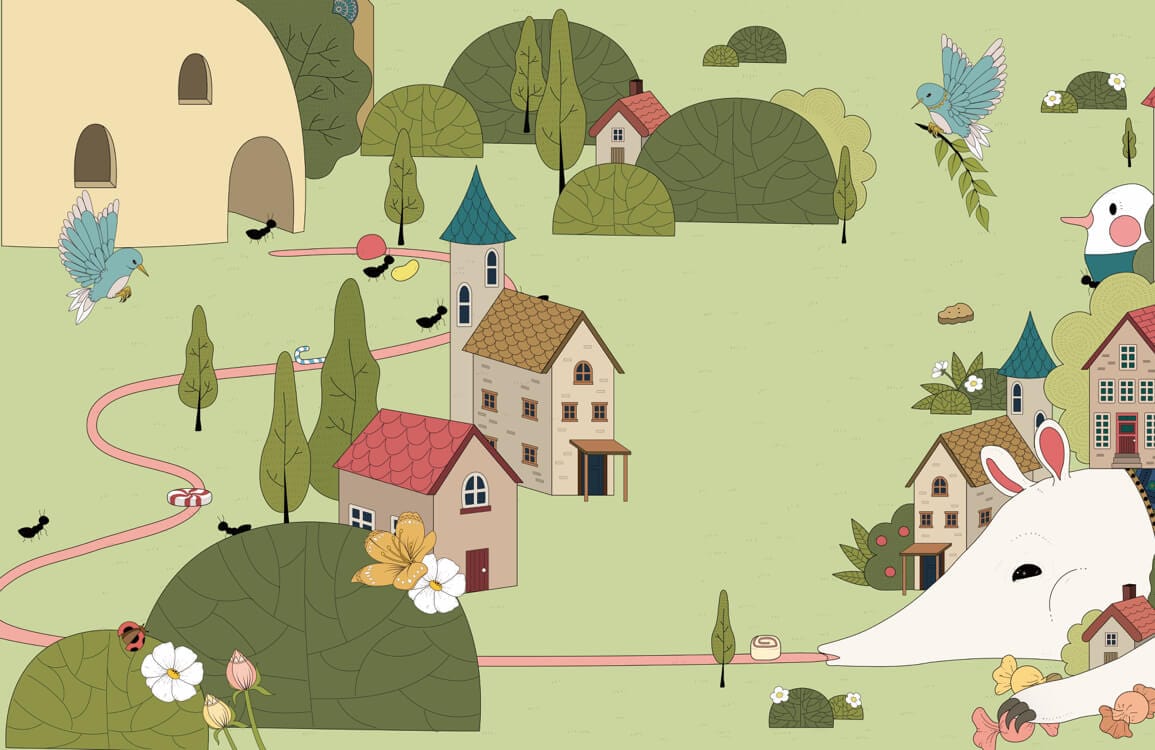 Animal Homes Wallpaper Mural
