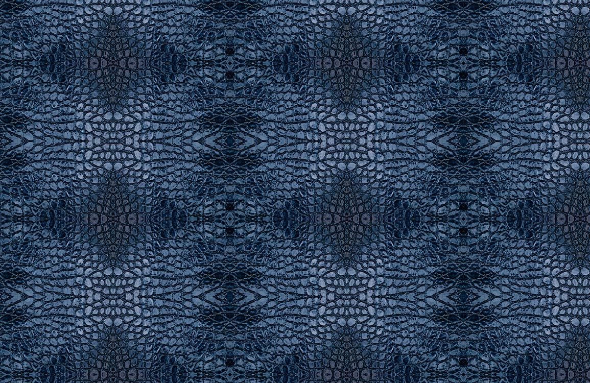 Luxurious Blue Textured Crocodile Pattern Wallpaper for Sophisticated Interiors