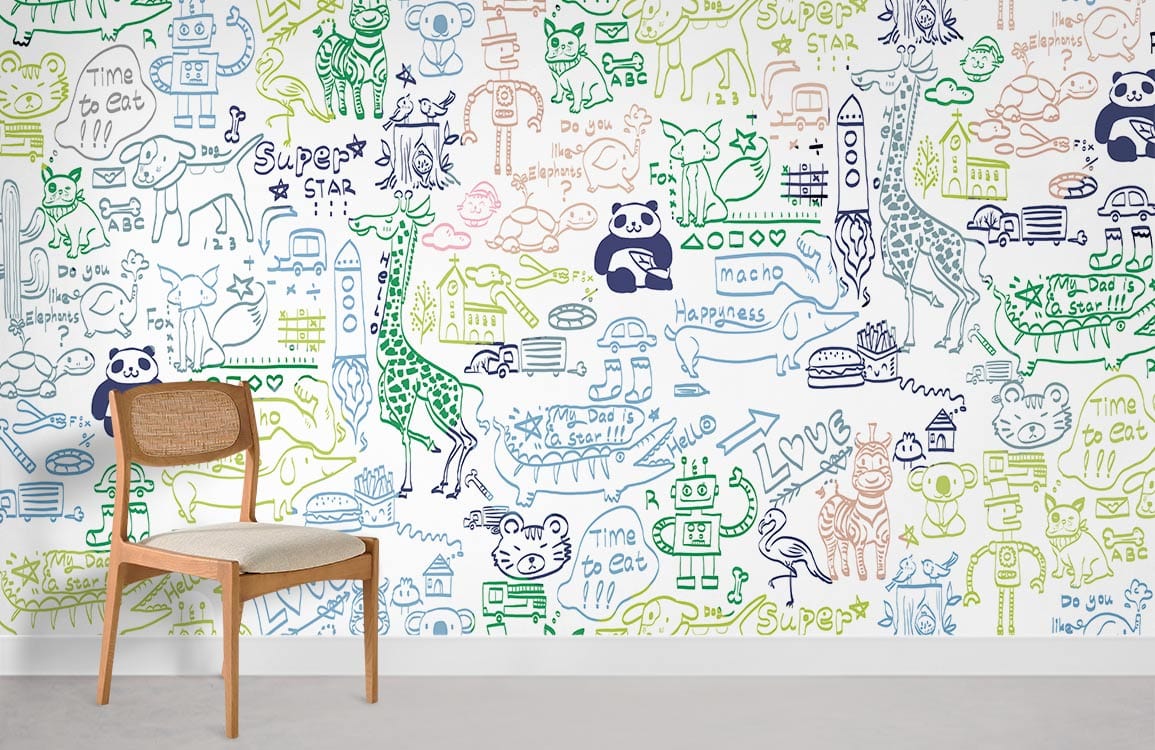 Animals II Wallpaper Mural