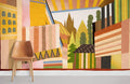 Buildings & Trees Wallpaper Mural