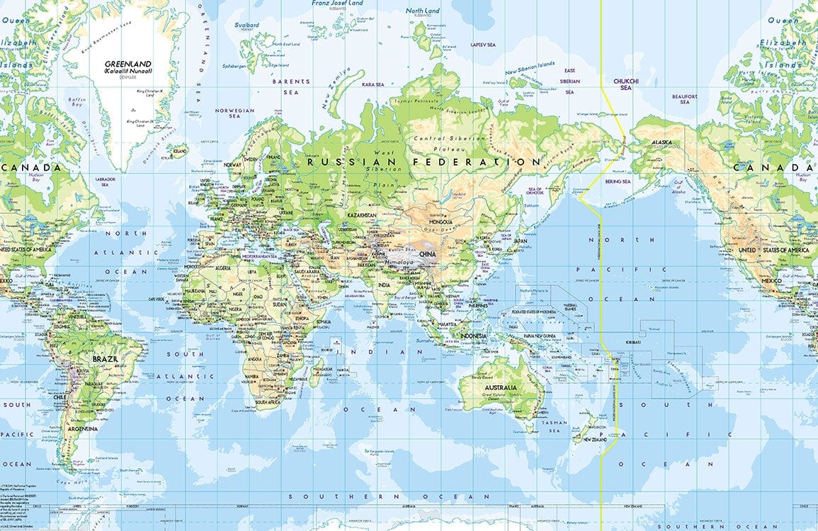 Vintage World Map Mural Wallpaper: Colourful Geographic Travel Wall Decor