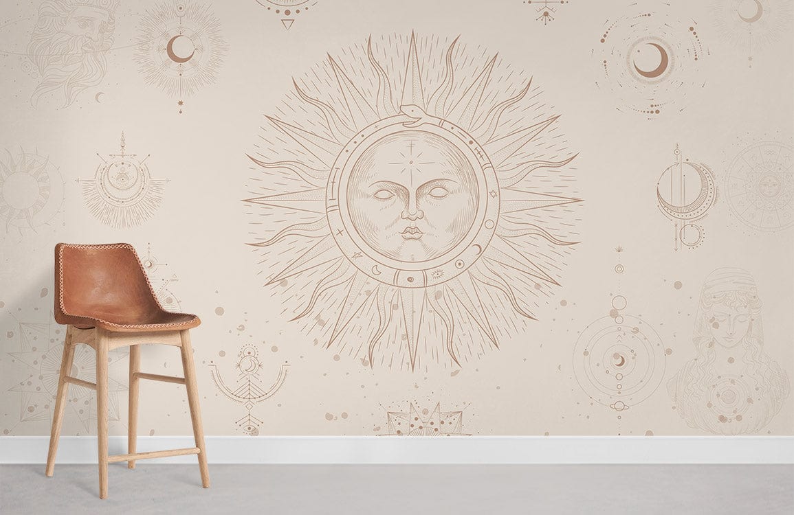 Astrology & Sun Wall Murals Room