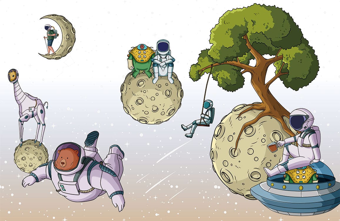 Astronaut Travel Wallpaper Mural