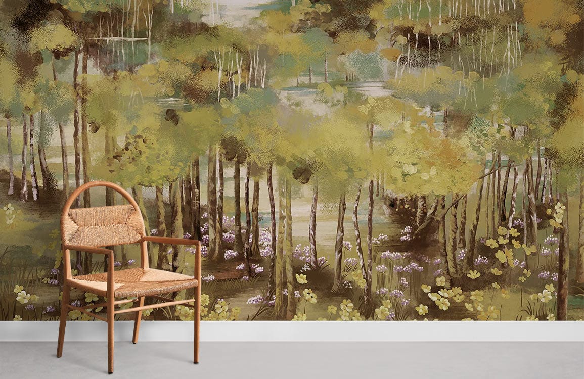 Autumn Forest Wallpaper Mural Room