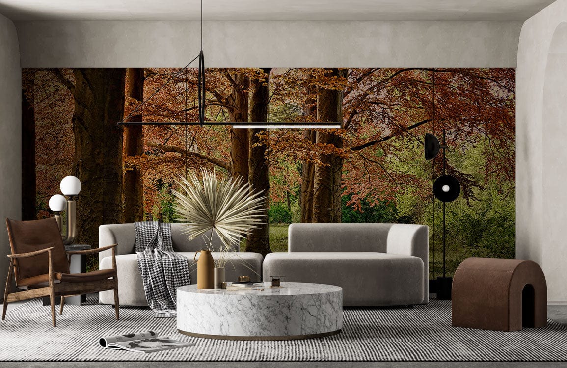 autumn leaf wallpaper mural living room decor