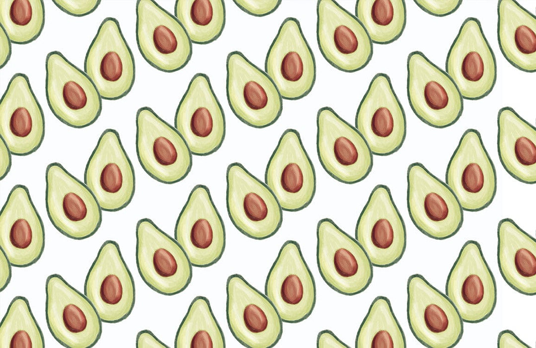Trendy Avocado Pattern Wallpaper in Fresh Green and Cream Style