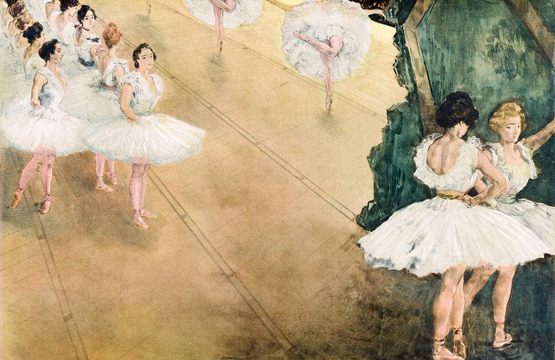 Elegant Ballerinas Vintage Mural Wallpaper - Classic Art in Soft Pastels